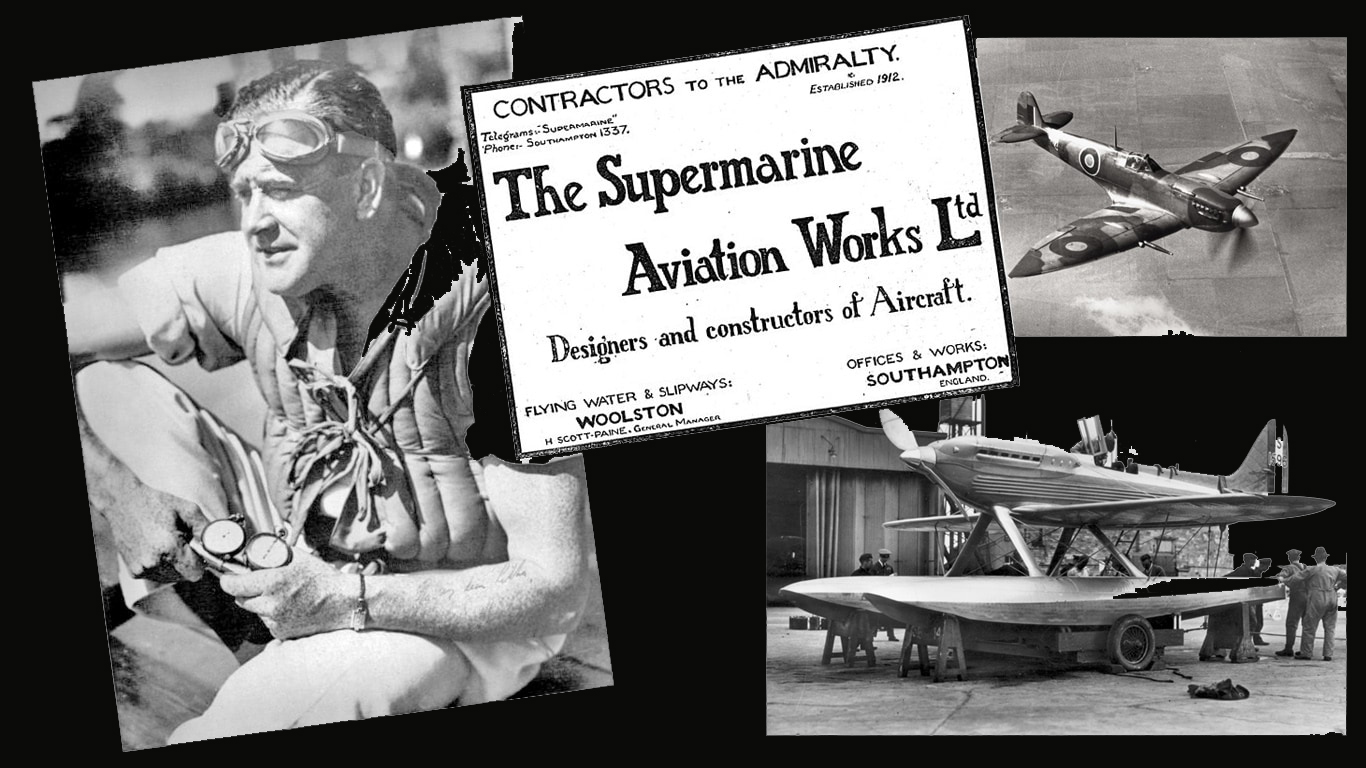 Spitfire photos and sign for aviation works
