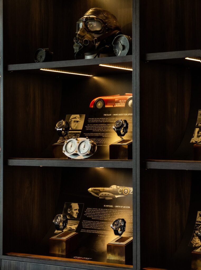 Watches on display in studio
