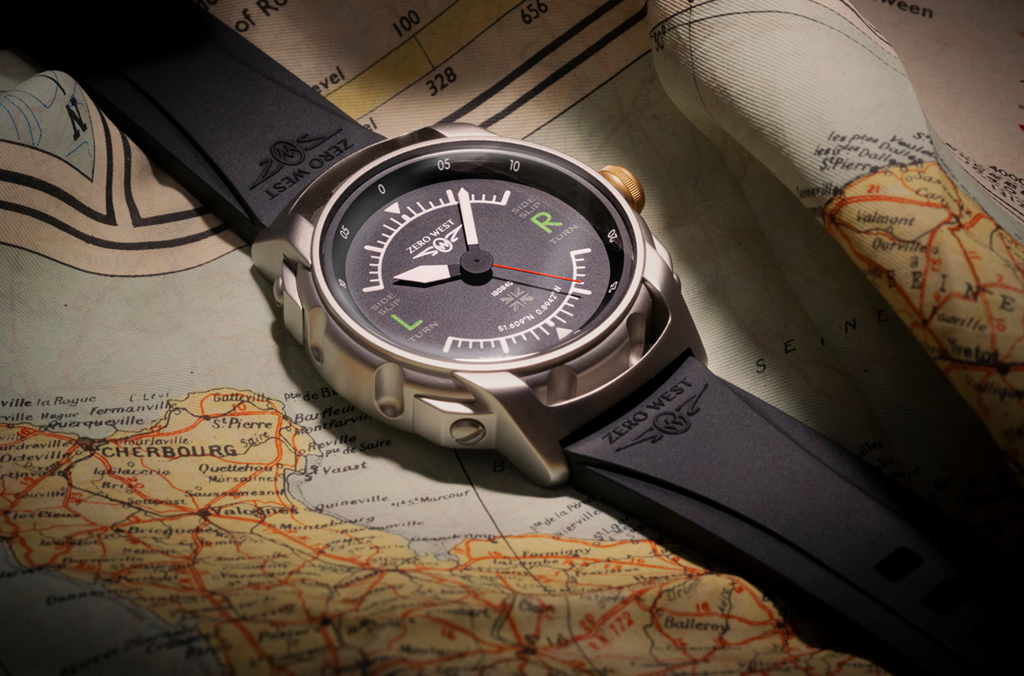 H1 watch with black strap on map