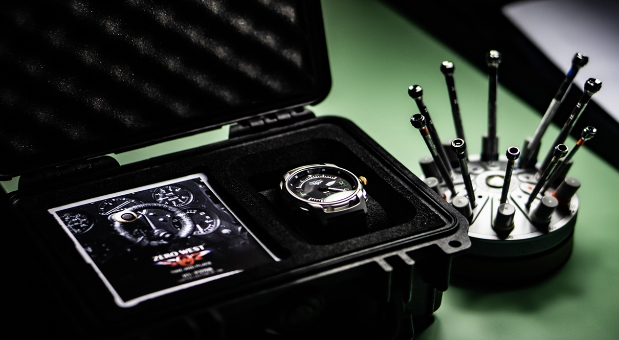 H1 watch in peli with tools alongside