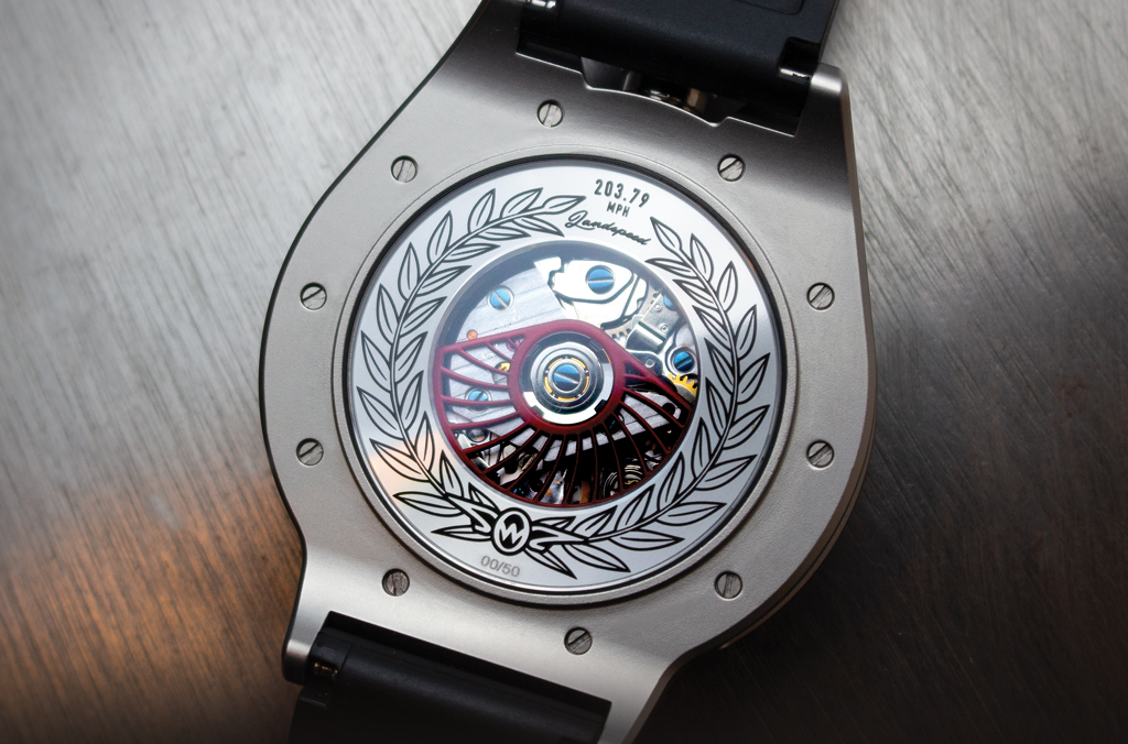 Back of LS2 watch with black strap