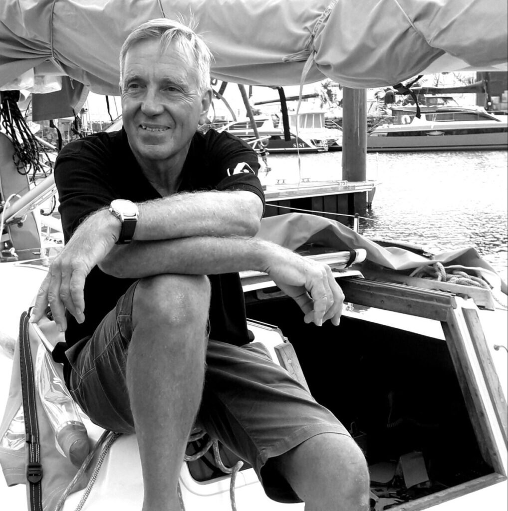 Black and white photo of Simon Curwen