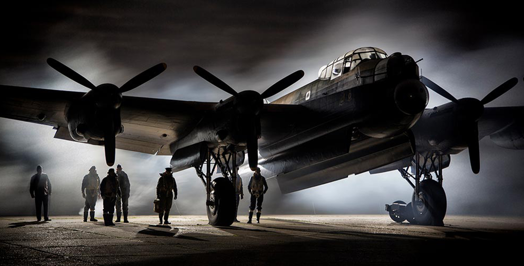Restoration of the Just Jane Lancaster in a hanger, Zero West