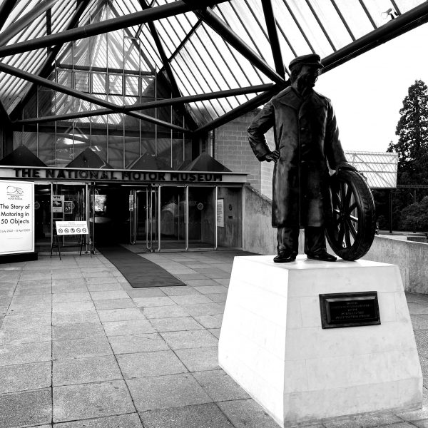 Black and white photo outside Beaulieu