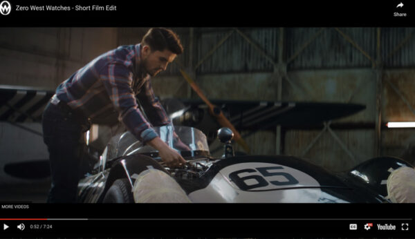 Man with racing car link to video