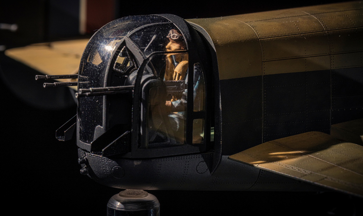Close up of gunner in Dambuster model