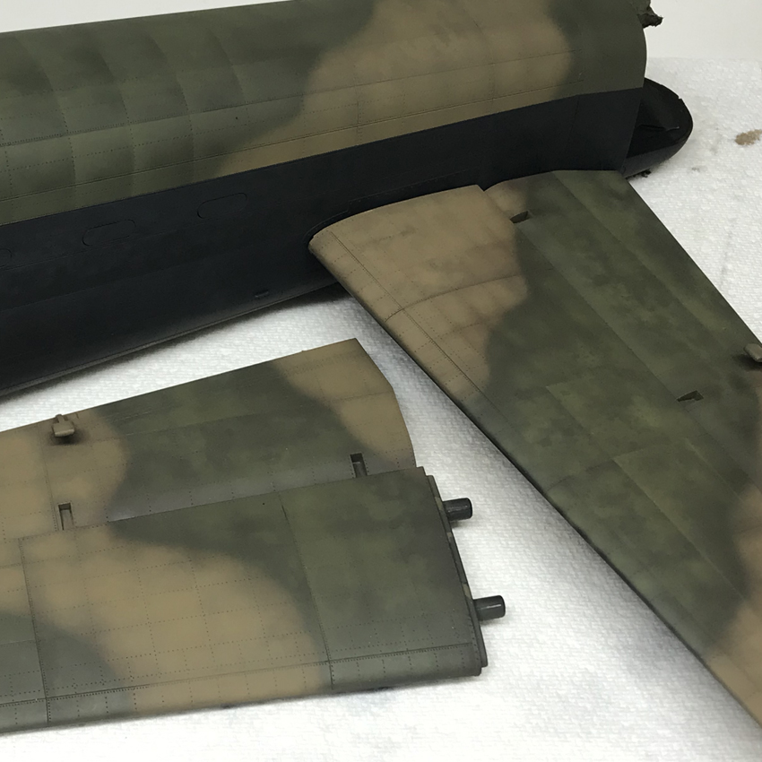 Dambuster model wings after being painted
