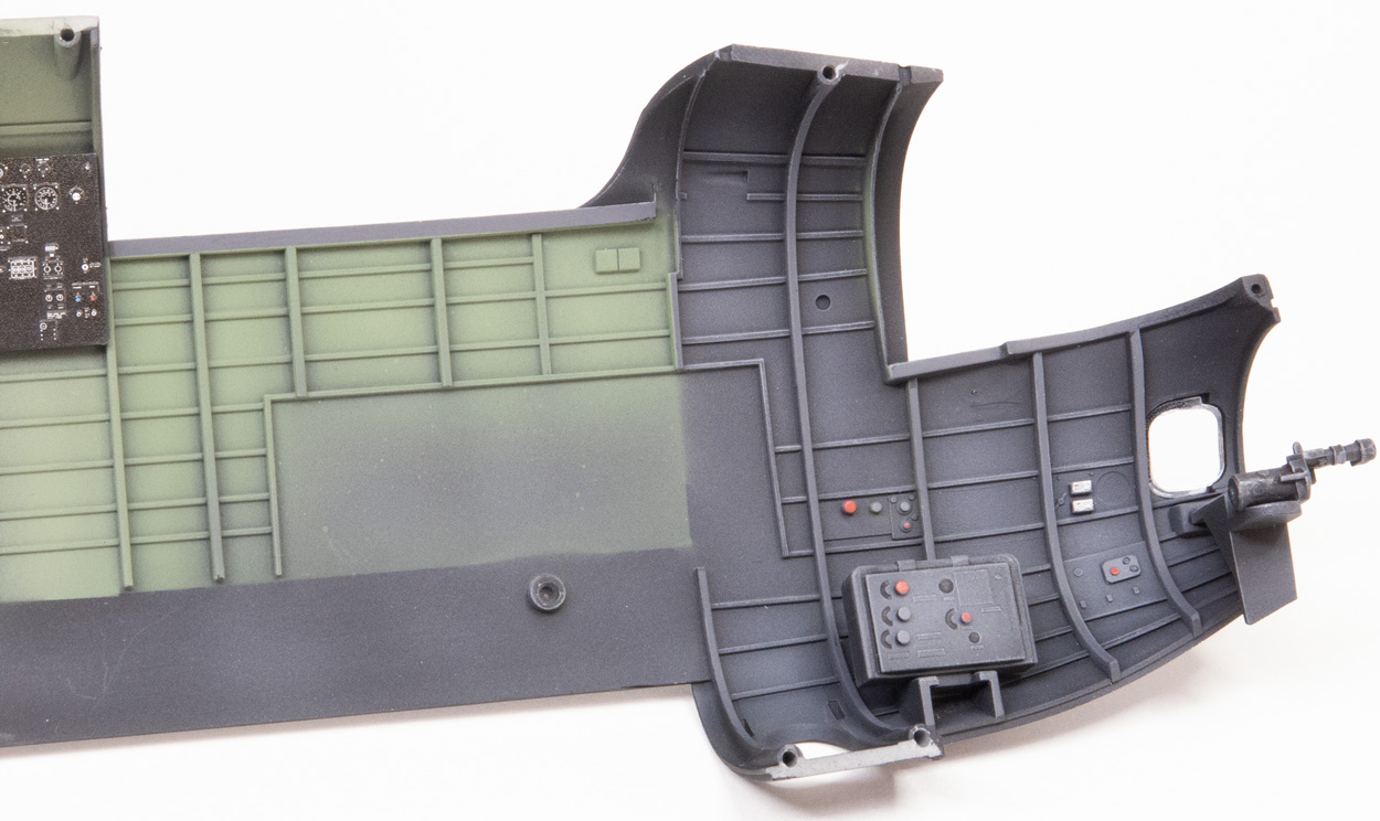 Close up of interior of Dambuster model