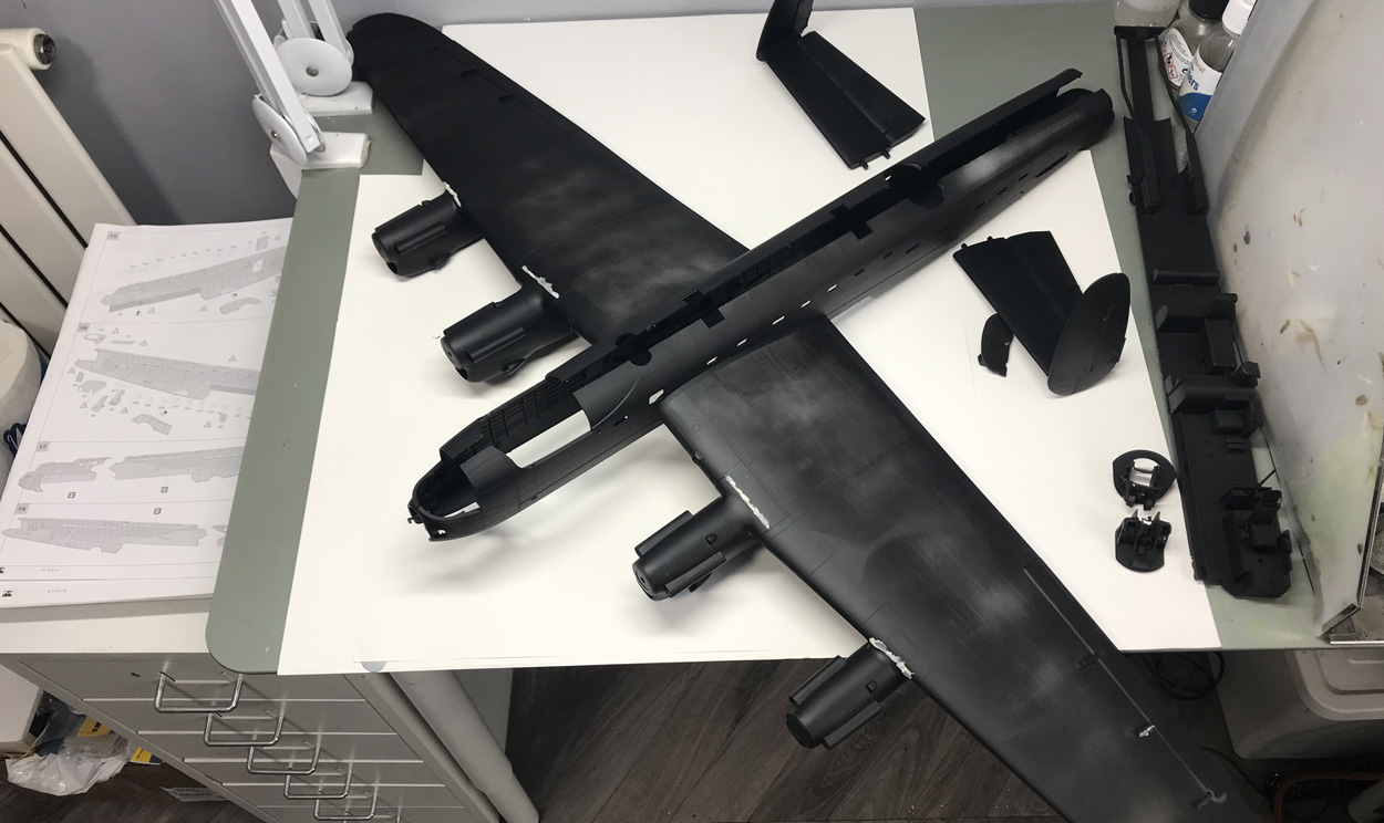 Unpainted shell of Dambuster model