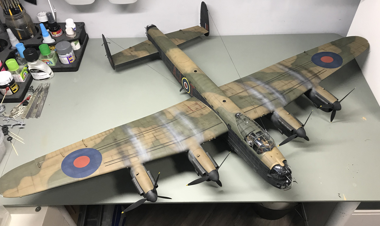 Dambuster model on model makers desk