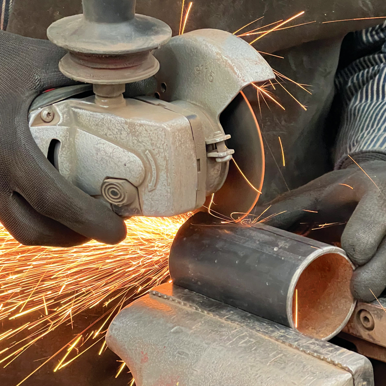 Flying Scotsman boiler tube being cut