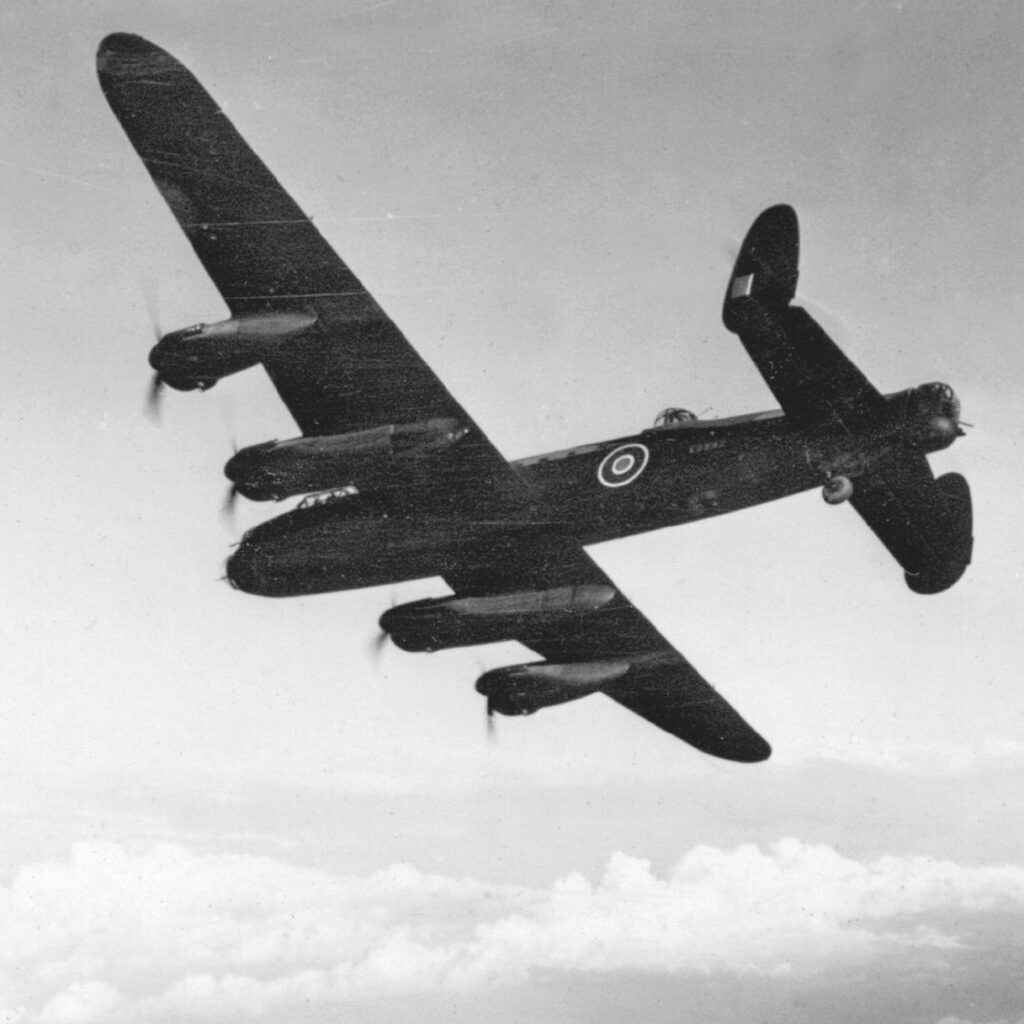Lancaster bomber in flight