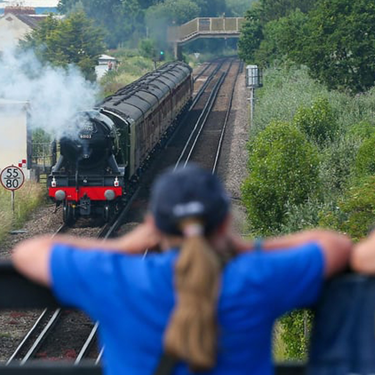 Flying Scotsman travelling down track